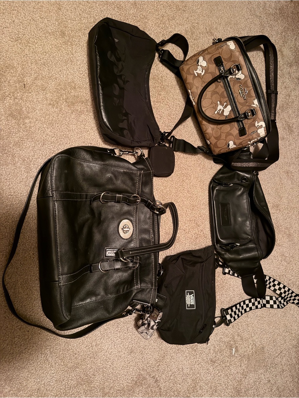 Coach & Vans Bag Lot |(Snoopy, Leather Satchels, Slings)